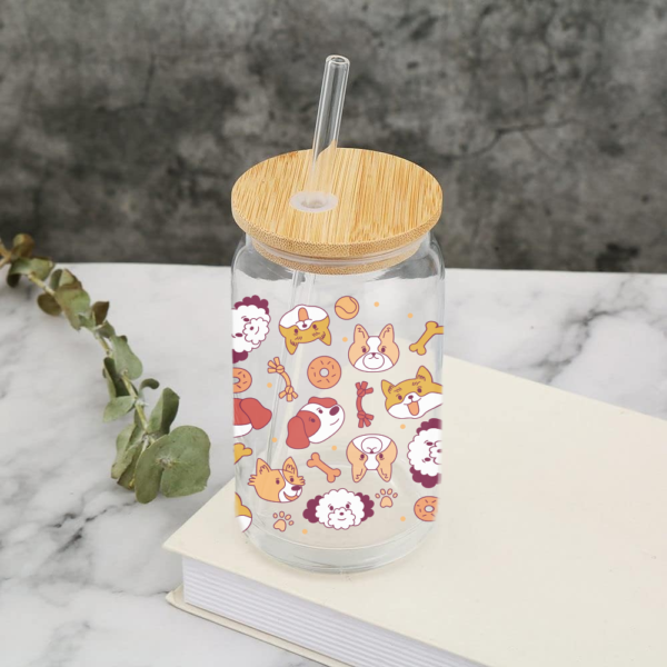 Vaso Perritos de Vidrio con Pitillo 3 -HC