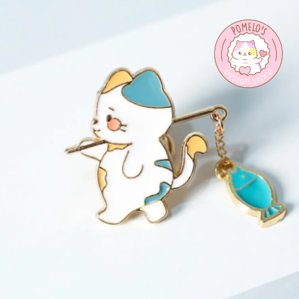 Pin Gato Pescador Azul 2