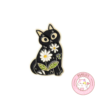 Pin Gato Negro con Flores