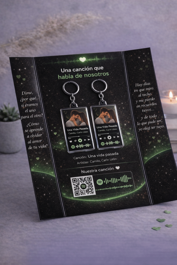 Llaveros de pareja personalizados estilo Spotify – Edición especial
