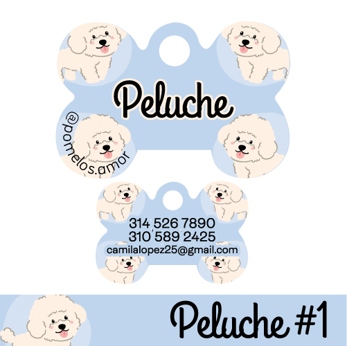Placa Personalizada para Perros Peluche#1