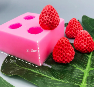 Molde Fresas decorativas x4