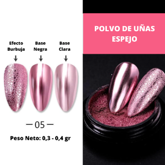 Polvo de Uñas Espejo Dorado
