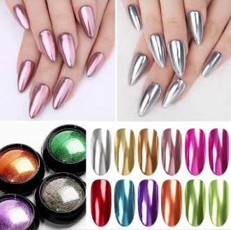 Polvo de Uñas Espejo Dorado