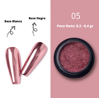 Polvo de Uñas Espejo Rosa