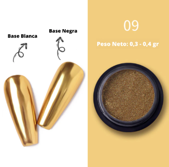Polvo de Uñas Espejo Dorado
