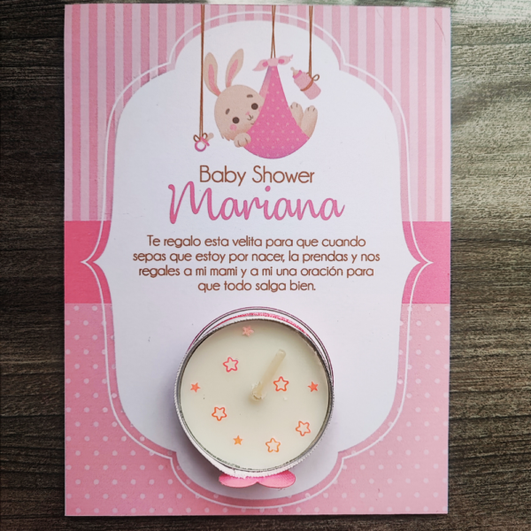 Velitas de pebetero con bolsita y tarjeta personalizada