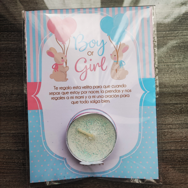 Velitas de pebetero con bolsita y tarjeta personalizada