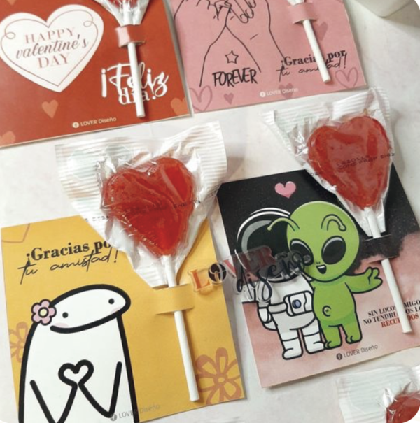 Colombina de Corazón con Tarjeta Personalizada