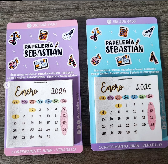 Mini calendario de imán x12 recordatorios