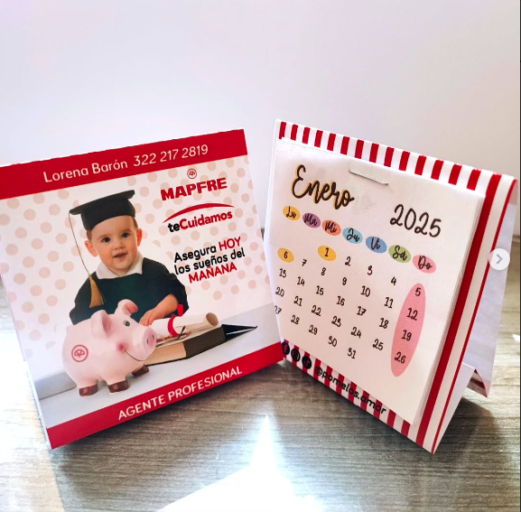 Mini calendario de mesa x12 recordatorios