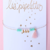 Pulseras artesanales con tarjeta personalizada