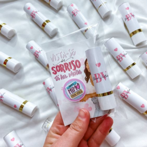 Humectante de labios con tarjeta personalizada