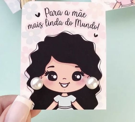Aretes en perla con tarjeta personalizada