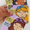 Aretes en perla con tarjeta personalizada
