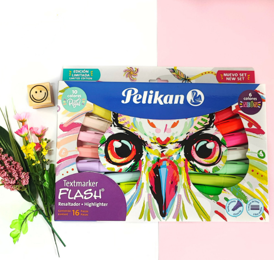 Resaltadores Búho x16 Pelikan – Color Pastel y Neón en un Solo Pack