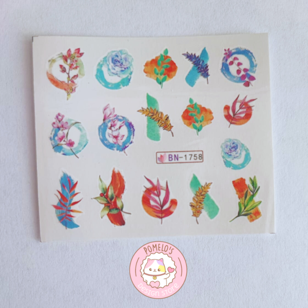 EJEMPLO (1) Stickers para Uñas BN-1758