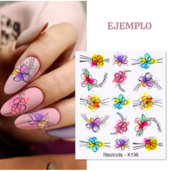 EJEMPLO Stickers para Uñas BN-1685