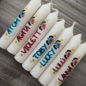 Velitas 7 diciembre x6 unidades personalizadas