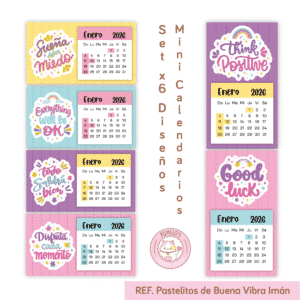 Mini Calendarios Imán Pastelitos de Buena Vibra - Digitales