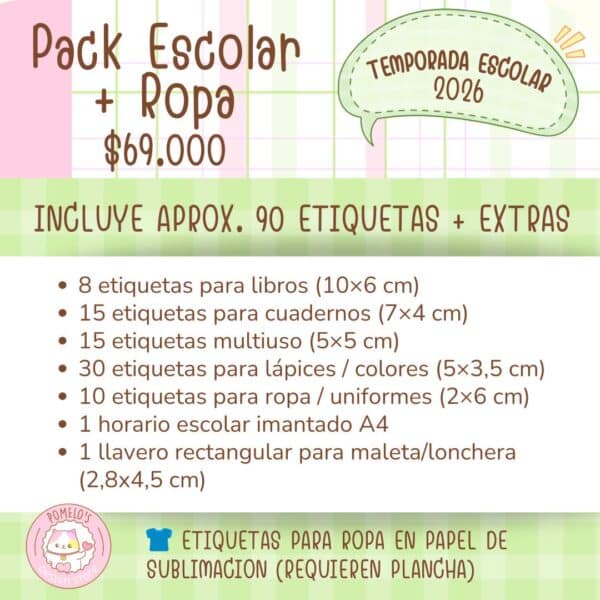 Etiquetas Escolares (stickers para marcar útiles)