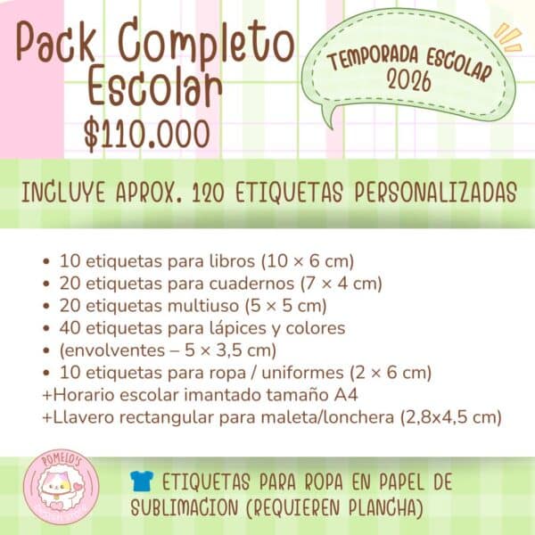 Etiquetas Escolares (stickers para marcar útiles)