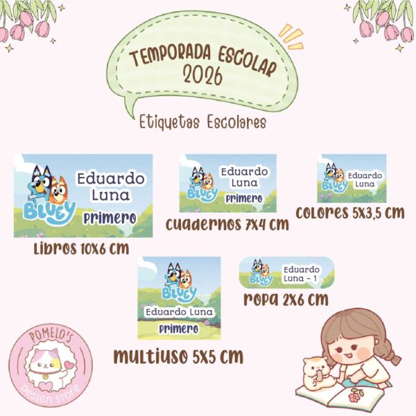 Etiquetas Escolares (stickers para marcar útiles)