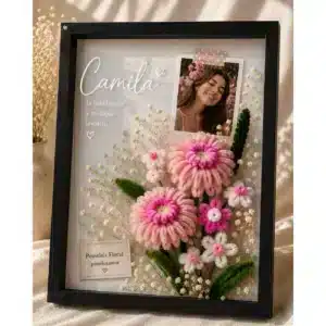 🌸 Gerberas con flores eternas y foto